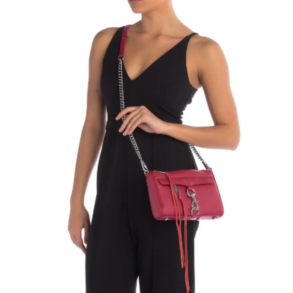 NWT Rebecca Minkoff Mini M.A.C. Red Leather Crossbody Bag BRAND NEW WITH TAG - Picture 3 of 7